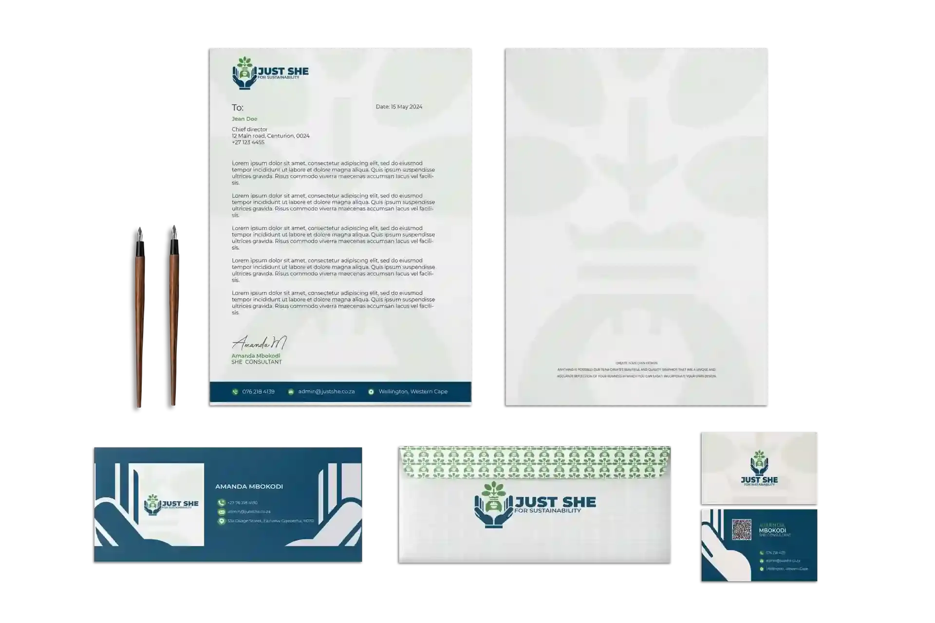 She Company feminine brand identity stationary